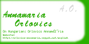 annamaria orlovics business card